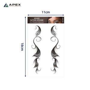 Autocollant <span class=keywords><strong>Tatouage</strong></span> Capillaire Bébé pour Cheveux, Bords Imperméables, Faux Autocollant Temporaire pour Ligne de Cheveux 110x180mm pour Femmes Noires et Perruques en Dentelle - Product Image 6