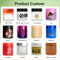 Pot en verre noir brillant de 57 mm, hauteur 54 mm, avec bouchon à vis sécurité enfant, hermétique et étanche, pour cosmétiques, crèmes et baumes - Vente en gros