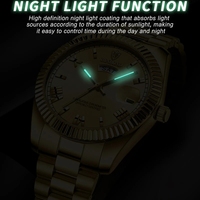 BINBOND 7012 0733 B0733 Jam Tangan Quartz Pria Bisnis Klasik Kasual Tahan Air Berbahan Baja Anti Karat dengan Kalender dan Fitur Luminous untuk Pria