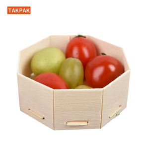 Octagonal Disposable <strong>Wooden</strong> Container for Cake Snack Bread Salad Sweet Candy Dry Fruit <strong>Storage</strong> Packaging <strong>Box</strong> - Product Image 2