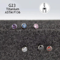 Boucles d'Oreilles Sexy à Clipser en Titane G23 avec Pierres CZ, Piercing Labret Lèvre Nez pour Femme, Clou d'Oreille Tragus Cartilage Bijoux Sans Filetage