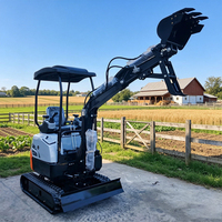 Mini-excavatrice 1,6 tonne à moteur Euro 5, hydraulique, pour vergers, petite pelleuse tout-terrain, micro-pelleuse à queue zéro, vente chaude en Chine