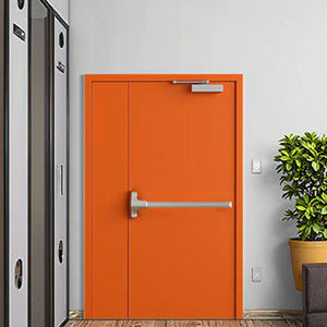 Puertas Cortafuego de Acero Galvanizado de Alta Resistencia, Puertas Cortafuego de <span class=keywords><strong>Dos</strong></span> <span class=keywords><strong>Hojas</strong></span> con Diseño Moderno para Interiores de Talleres - Product Image 2