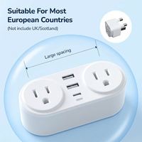 Multiprise murale américaine en gros pour usine, adaptateur chargeur double prise CA, 5 ports USB-A et USB-C, 10A max, chargeur rapide USB PD