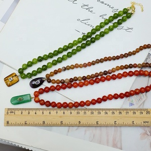 Collier en perles de pierre faites à la main, chaîne multicolore, collier classique pour femmes, bijoux de mode - Product Image 6