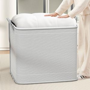 Non-Woven <b>Large</b> Capacity <b>Storage</b> <b>Bag</b> Quilt Clothes Organizer Dustproof Foldable Heavy Duty Wardrobe Modern 100L Bedroom Moving - Product Image 2