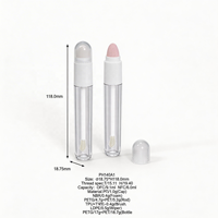 Choebe Nouveau Tube de brillant à lèvres vide en PETG 6 ml double usage avec applicateur éponge pour blush