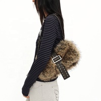 Sac à main de luxe Zeyu en fausse fourrure, style Y2K, avec fermeture éclair, pour femme, toutes saisons, sac porté épaule, doublure en coton écologique