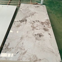Lámina de PVC con Diseño de Mármol, 1220*2440mm, 4x8 pies, 3mm de Grosor, Alto Brillo, Resistente al Agua, para Interiores, Baños, Cocinas y Hogares