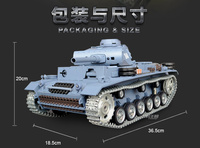 Tanque RC Henglong 3848-1 1/16, Tanque Mediano Alemán Panther III L, Tanque de Batalla con Bombas Infrarrojas, Regalos de Navidad, Juguetes, Modelos