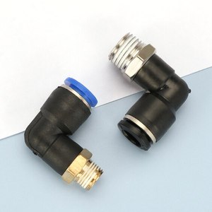 Pnömatik montaj <span class=keywords><strong>PL</strong></span> tipi NPT erkek konu dirsek 5/32, 3/16, 1/4, 5/16, 3/8, 1/2 inç OD tüp plastik bağlayıcı - Product Image 5