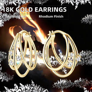 Pendientes de Aro con Moissanita VVS de 0.16CT, Chapados en Oro de 18K, Joyería Fina Brillante, Certificados, de Lujo, para Novias, para Mujer - Product Image 2