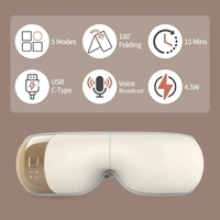 Großhandel Intelligente vibrierende Erwärmung Heizung Luftdruck Musik Drahtlose digitale tragbare intelligente Augen massage geräte