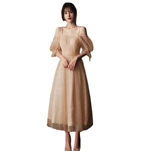 Elegant Evening Gown Sweetheart Neckline A-Line Chiffon Dress For Banquets Birthday Wear Plus Size Bridesmaid Dress Champagne - Product Image 5