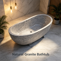 Baignoire autoportante de luxe en pierre naturelle, grande baignoire en forme de bateau pour hôtel et villa