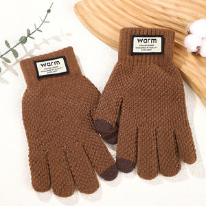 男性用の厚くて暖かいジャカードタッチスクリーンニットグローブ秋と冬用子供用アウトドアカジュアル旅行用防寒 - Product Image 6