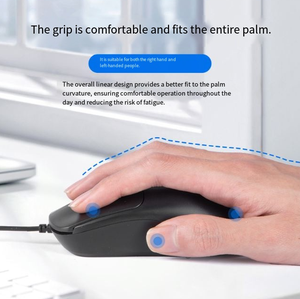 Черная USB проводная мышь 2-метровый Удлиненный кабель, прочная и универсальная мышь для ноутбуков и настольных компьютеров - Product Image 2