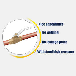 BH US-Markt DVGW-Zertifiziert 100% Leckgetestet Vollport C46500 Messing 3/4 Pressfit-Kugelhahn-V-Typ für Wasser - Product Image 6