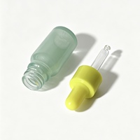 10ml Mattierte Grüne Glasflasche mit Pipette, Anpassbare Farbe Panton Gold Silber, Ätherisches Öl Serum Kosmetikverpackung
