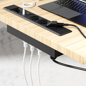 โมดูลไฟฟ้าแบบฝังคู่ช่องเสียบ EU-6ช่อง AC และพอร์ต USB ที่เสียบบนโต๊ะทำจากอะลูมิเนียมอัลลอย - Product Image 5