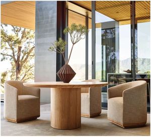 New Arrival Outdoor Dining Set Teak Furniture Luxury Patio Furniture Hotel Balcony Round Dining Chairs - Product Image 1