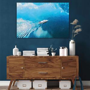 Bateau sur le lac <span class=keywords><strong>peinture</strong></span> à l'huile Décorative Toile Art Mural <span class=keywords><strong>Peinture</strong></span> murale d'art - Product Image 1