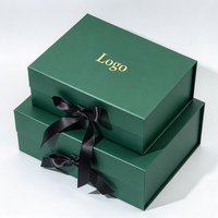 Boîte en carton rigide pliable magnétique de luxe noire, écologique, en matériaux recyclés, avec logo personnalisé, boîte cadeau pour lunettes, batterie externe