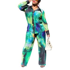 Nuevo Conjunto de Dos Piezas para Mujer, Pantalones Anchos de Pierna Larga con Estampado Plisado, Moda Explosiva - Product Image 3