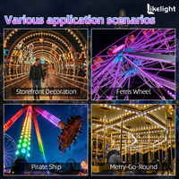 Lumière pixel certifiée 60 mm RGBW UCS2904 DMX512 DC24V 5W SMD5050 18 LED 360 degrés IP67 pour parc d'attractions, carnaval, divertissement