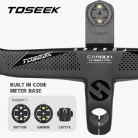 TOSEEK T800 Carbonfaser Integrierter Rennrad-Lenker 28,6mm Vorbau-Durchmesser Kostenlose Fahrradcomputer-Halterung Fahrradlenker-Teile