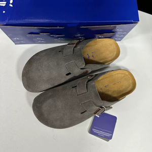 <span class=keywords><strong>Mules</strong></span> en cuir suédé de vache de qualité supérieure avec soutien de la voûte plantaire et semelle orthopédique en liège, chaussures de marche tendance, logo personnalisé, prix de gros - Product Image 2