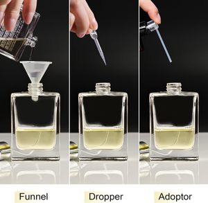 Wholesale Luxury Recyclable Square Shape Flat Shoulder Clear Glass Mist Sprayer <b>Perfume</b> <b>Bottle</b> <b>30ml</b> 1oz - Product Image 6