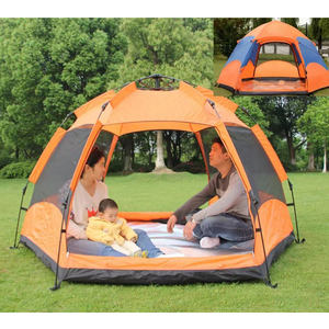 Tenda da campeggio istantanea impermeabile Pop-up a doppio strato esagonale 3-<span class=keywords><strong>5</strong></span> persone tende per famiglie a cupola con installazione rapida facile - Product Image 5