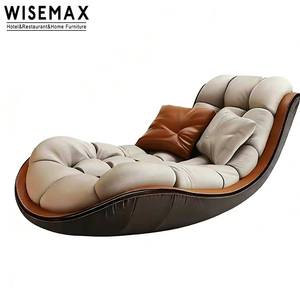 Muebles WISEMAX, Muebles Modernos para el Hogar, Sillón <span class=keywords><strong>Chaise</strong></span> <span class=keywords><strong>Longue</strong></span> de Cuero, Sofás de Cuero, Sillón de Descanso, <span class=keywords><strong>Cama</strong></span> para Sala de Estar - Product Image 5