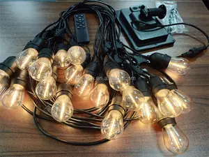 Exterior Solar LED Bulb IP65 Waterproof Wedding Porch Pátio Jardim Outdoor Café S14 Festoon String Light