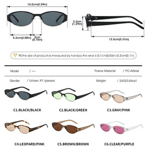 Lunettes de soleil ovales demi-cerclées en métal pour hommes et femmes, avec logo personnalisé, tendance 2026, protection UV400, monture petite, style œil de chat - Product Image 6