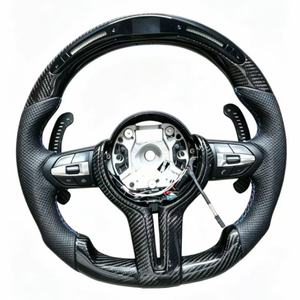 Volant <span class=keywords><strong>de</strong></span> <span class=keywords><strong>direction</strong></span> automobile sport en cuir et fibre <span class=keywords><strong>de</strong></span> carbone avec LED pour BMW F10 F30 F32 F80 F82 E90 E92 E70 F20 E84 M2-M5 - Product Image 2