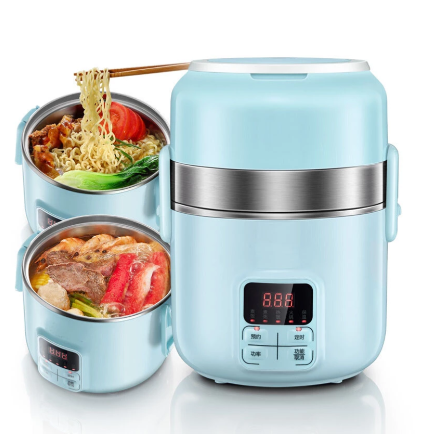 Многофункциональный Электрический нагревательный контейнер, мини двухслойный нагревательный контейнер, подключаемый Электрический Кухонный Контейнер для риса, офисный Ланч-бокс