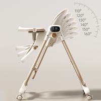Chaise haute pour bébé avec repose-pieds réglable, vente chaude, chaise haute pour bébé avec roulettes, pliable, chaise haute de luxe pour bébé avec double plateau