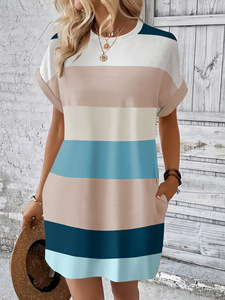 ชุดเดรสลำลองสไตล์ยุโรปและอเมริกาสำหรับผู้หญิง คอลเลคชั่นใหม่ประจำฤดูร้อนปี 2026 คอกลม ใส่ทำงานได้ - Product Image 3