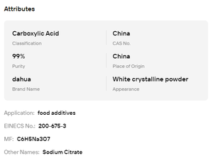 Citrato de Sodio Dihidratado de Grado Alimenticio 99% Mínimo para Aditivo Alimentario, CAS 68-04-2 - Product Image 6