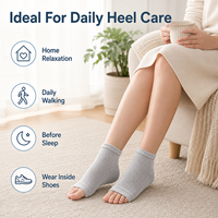 Chaussettes de protection pour talons en gel, à bout ouvert, respirantes, en tricot, avec coussin intégré, lavables, pour hommes et femmes