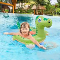 Siège de bain gonflable en PVC écologique en forme de dinosaure de dessin animé, logo personnalisé pour bébé, pliable, pour piscine et mer