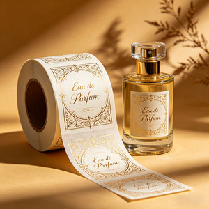 Étiquettes autocollantes personnalisées de luxe pour parfums, impression à chaud, logo imprimé, vinyle imperméable, adhésif, pour emballages de flacons cosmétiques - Product Image 4