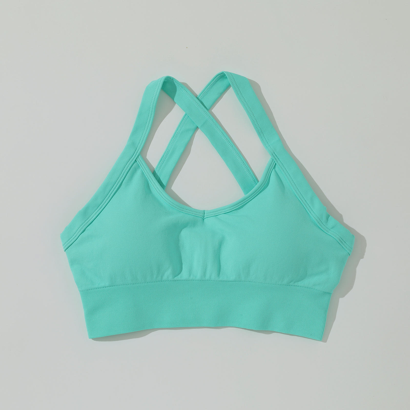 cross back bra green