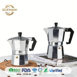 Cafetière Expresso Italienne Moka Pot Kingze Classique en Aluminium de Haute Qualité pour Cuisinière Portable 1/2/3/6/9/12 <span class=keywords><strong>Tasses</strong></span> - Product Image 1