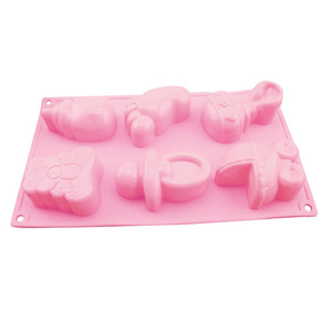 Moule en Silicone pour bébé, poussette d'alimentation pour nouveau-né, sucette aux petits pieds, 6 cavités, fête prénatale, vente en gros, - Product Image 4