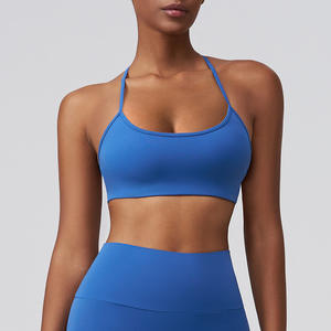 High Quality Women's Gym <strong>Sports</strong> <strong>Bra</strong> With Padded Spaghetti Strap Workout <strong>Bra</strong> Plus Size Lightweight And Breathable Front Logo - Product Image 4