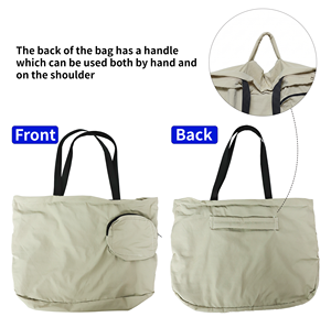 Lightweight but Heavy Duty Vintage Zipper Two-Strap Travel Packing Shoulder Bags Shopping <b>Handbags</b> with Inner Pockets - Product Image 4