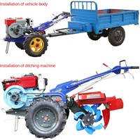 Machines agricoles africaines d'exportation Tracteur à deux roues avec motoculteur rotatif Variety Core Engine Seeders & Transplanters